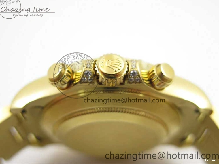 MiroTime 0306 Daytona 116589RBOW YG Rainbow Crystal BLF Best Edition Black Dial on YG Bracelet A SmoothTexture 3175